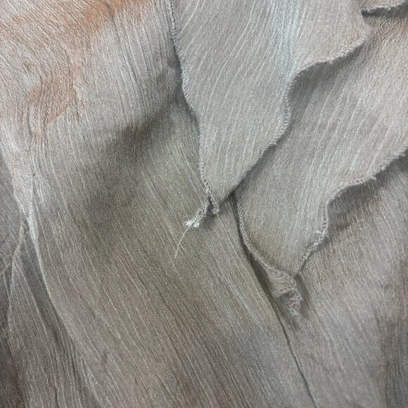 Vintage Jaipar Shirt Large Green V Neck 3/4 Sleeves Sheer Handkerchief Blouse - Picture 9 of 12